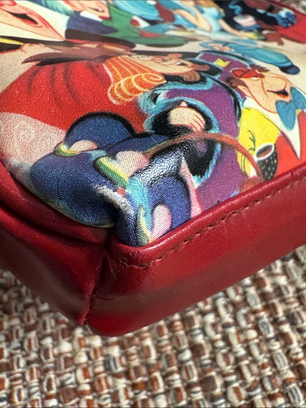 Disney Alice in Wonderland Zippered Pouch-Red and Cream